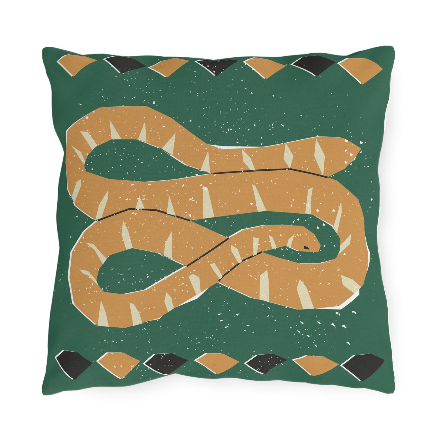 Desert-Inspired Rustic Tribal Design Snake Outdoor Pillow | Boho Chic Decor, Patio Cushions, Nature Decor, Home Accents, Camping Accessories