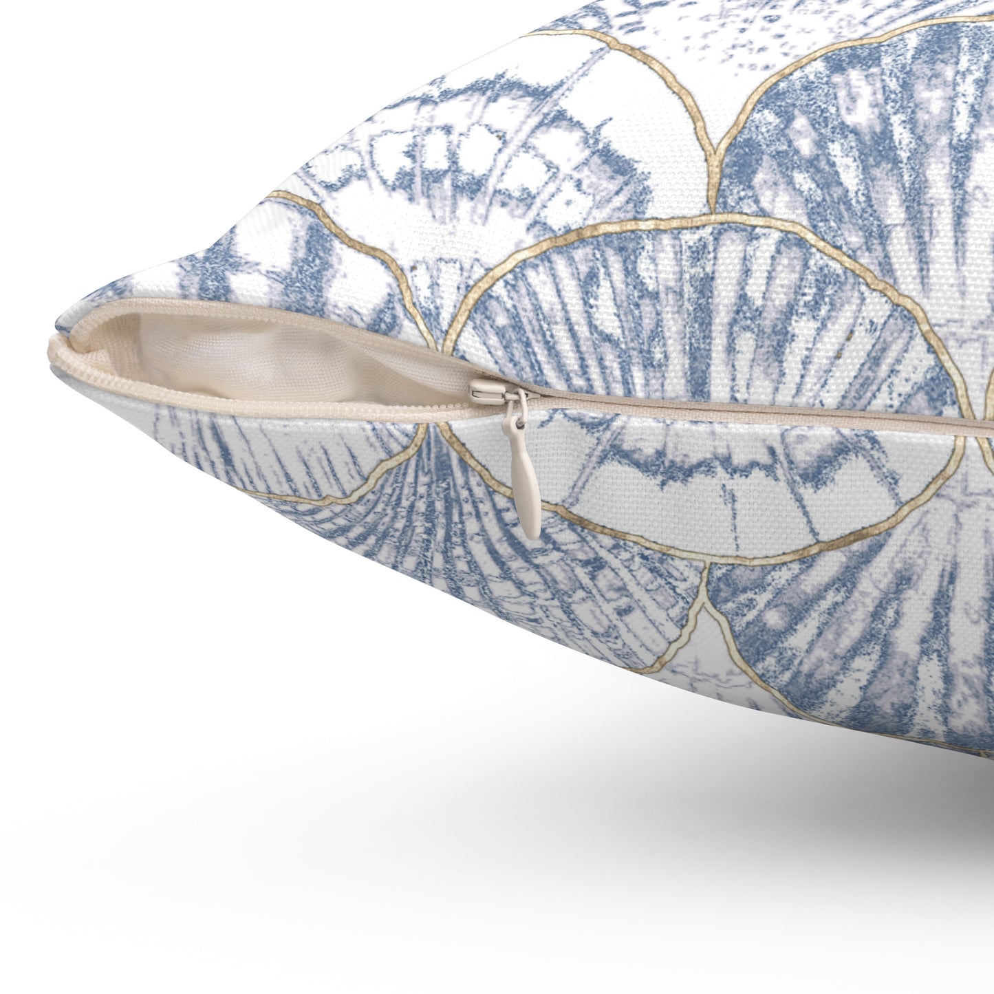 Ocean-Inspired Square Pillow, Coastal Decor, Nautical Living Room Cushion, Shell Pattern Pillow, Beach House Accent