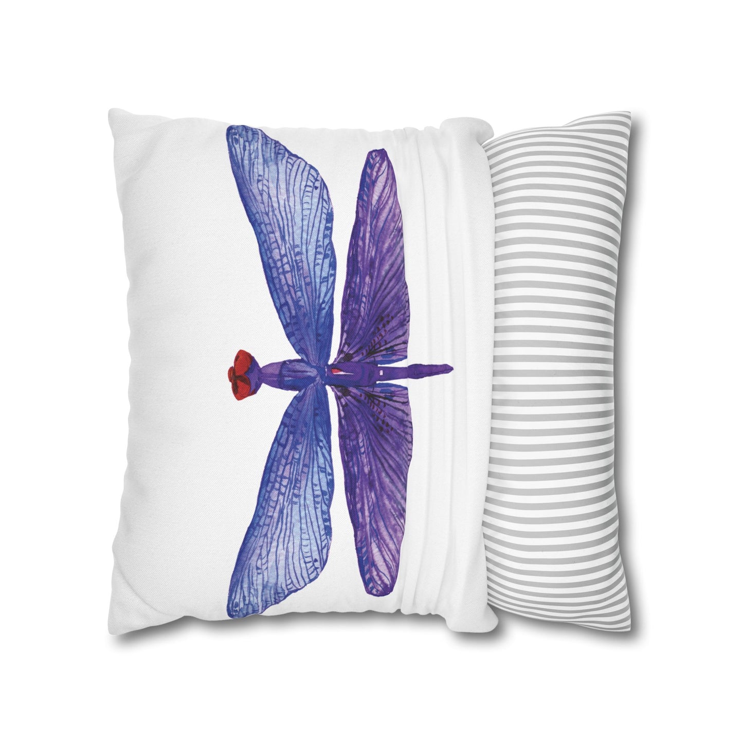 Vibrant Purple Dragonfly Decorative Pillowcase, Home Decor Accent, Gift for Nature Lovers, Throw Pillow, Summer Vibes, Unique Interior