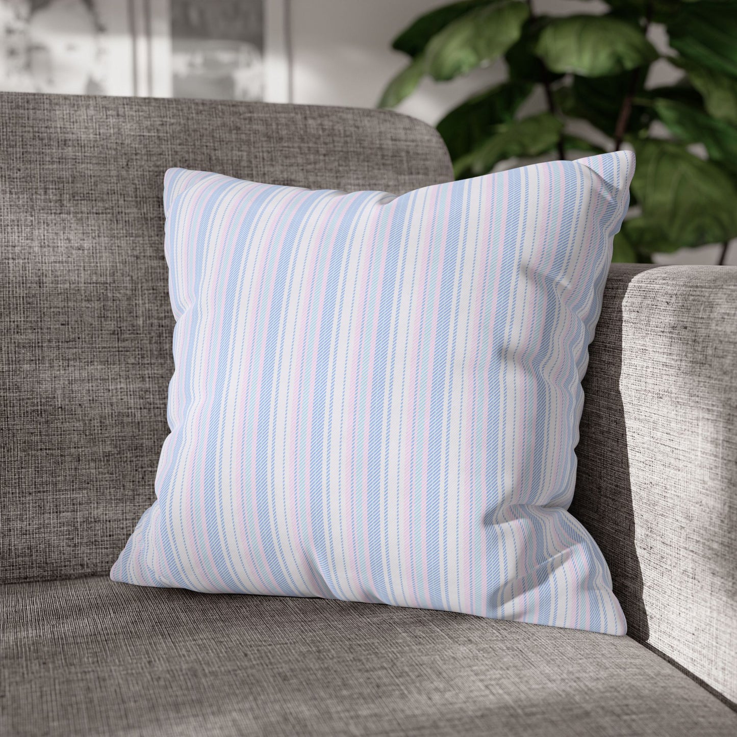 Pastel Striped Throw Pillowcase, Cozy Home Decor, Modern Cushion Cover, Stylish Living Room Accent, Birthday Gift, Soft Furniture Accessory