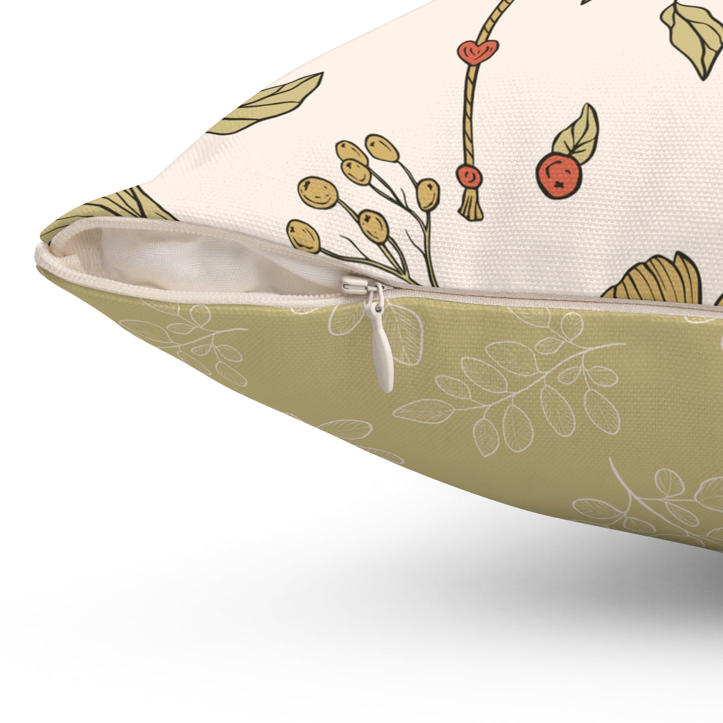 Throw Pillow Vintage Songbird Floral Design