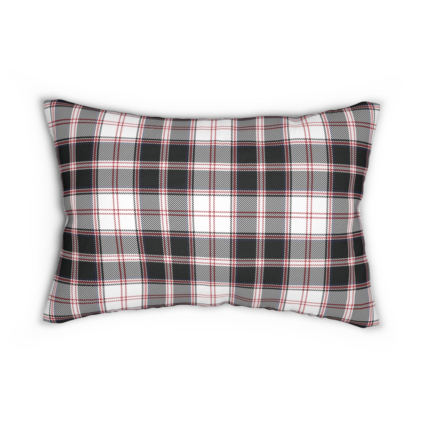Lumbar Pillow - Welcome On Board Sea Life Fun Design with Matching Plaid Backside