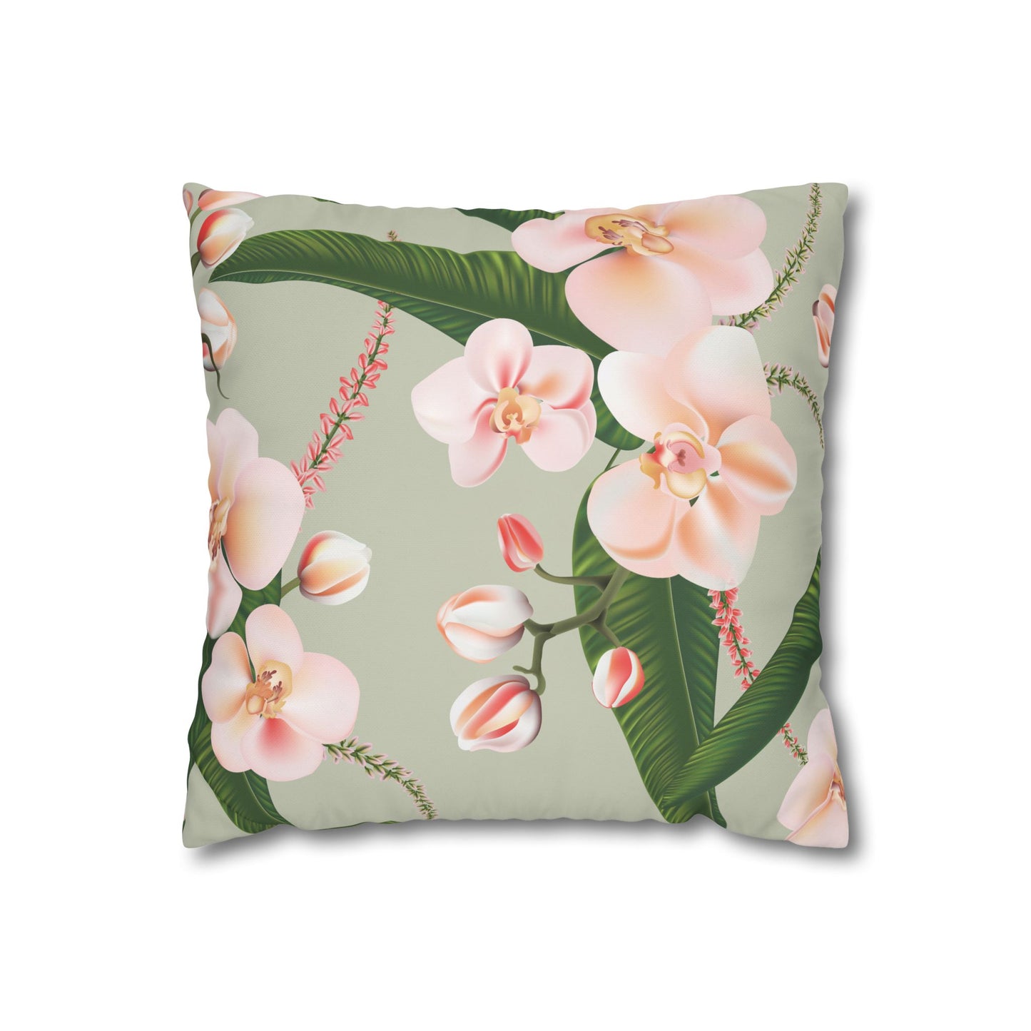 Floral Decorative Pillowcase, Elegant Home Decor, Gift for Her, Cozy Living Room Accent, Pink Orchid Design
