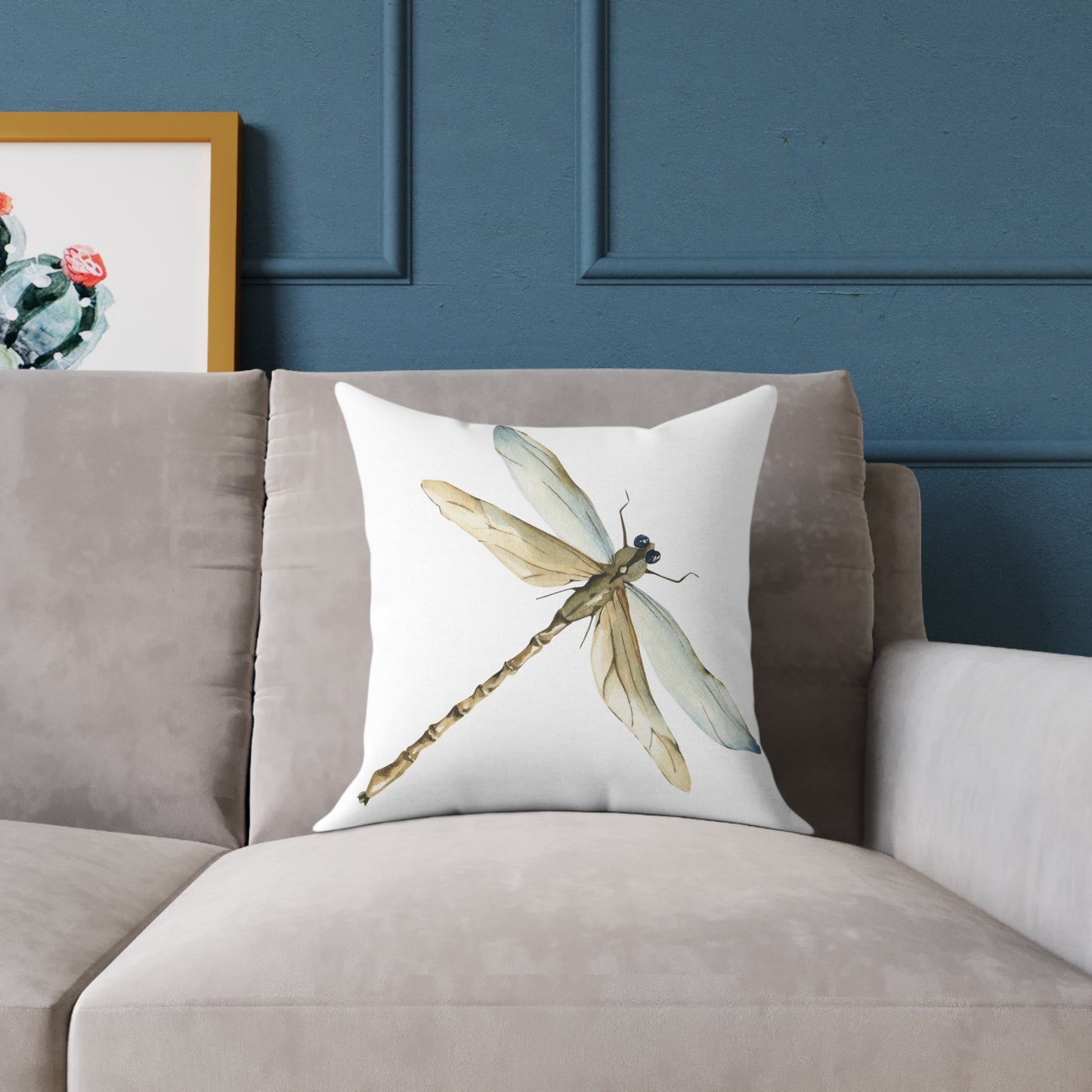Nature-Inspired Decorative Dragonfly Pillow, Floral Cushion, Home Decor, Gift for Garden Lovers, Cozy Living Room Accent