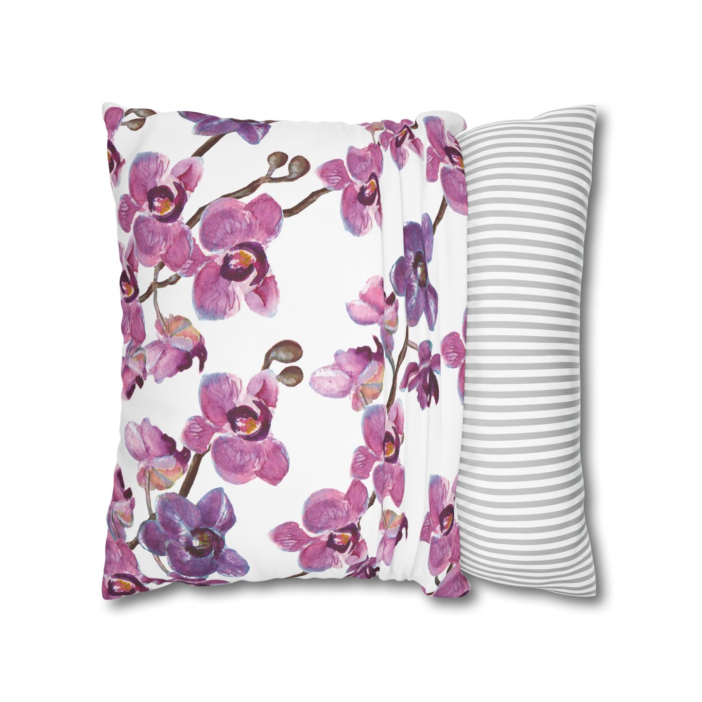 Floral Poly Canvas Pillowcase, Home Decor, Throw Pillow, Wedding Gift, Bedroom Accents, Floral Design Pillow