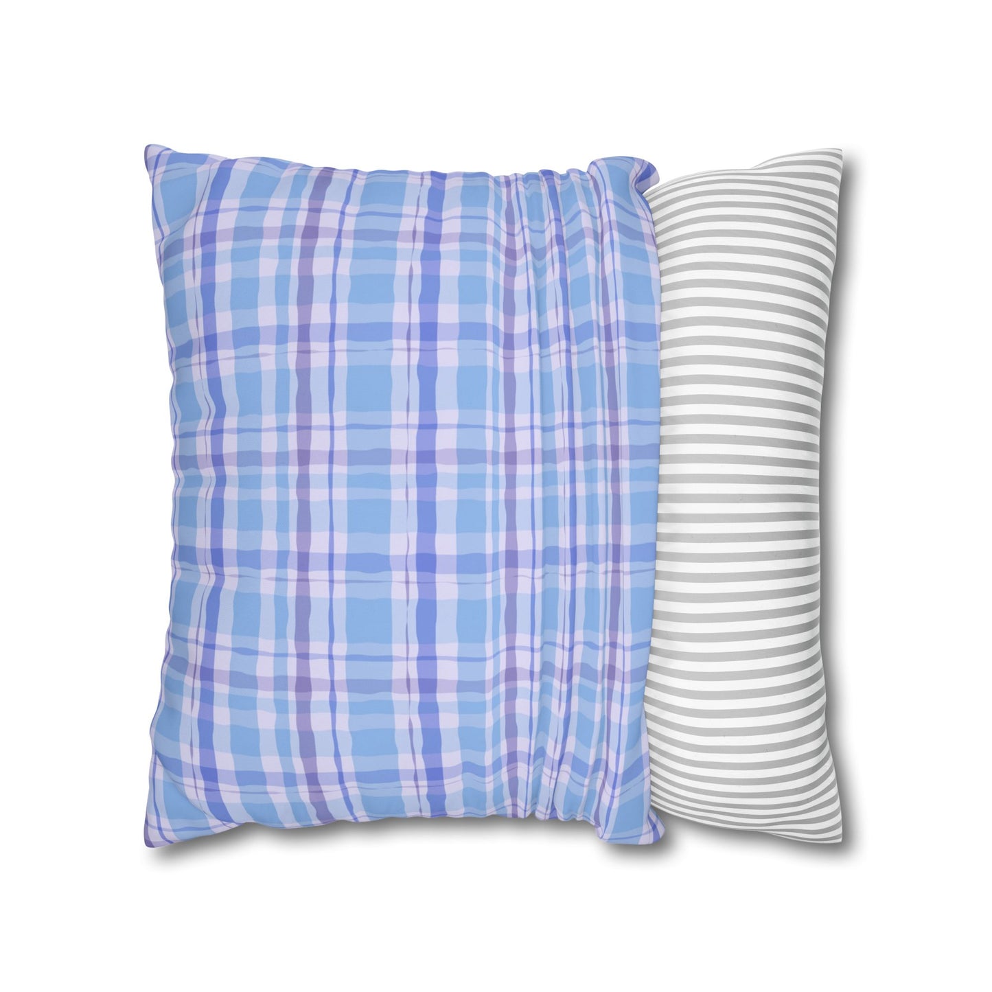 Cozy Blue Plaid Pillowcase, Soft Throw Pillow Cover, Decorative Cushion, Home Decor, Gifts for Her, Farmhouse Style