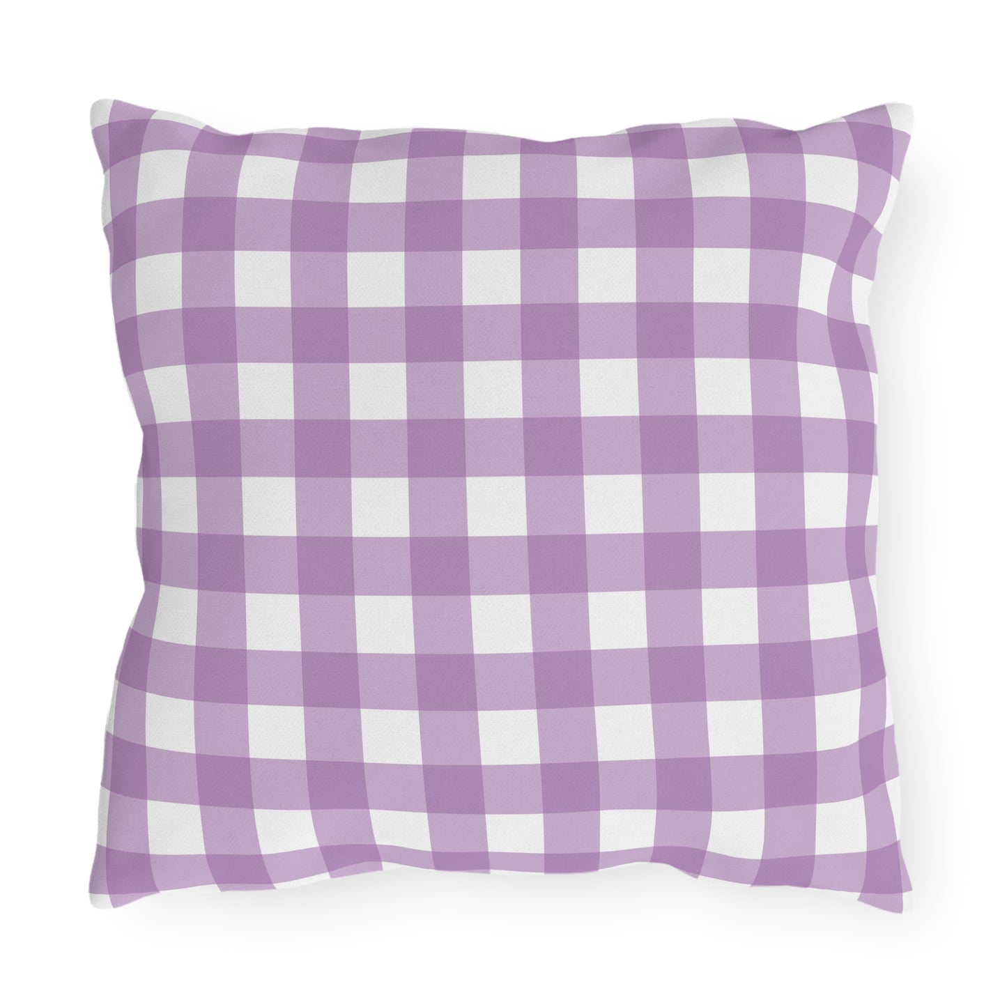 Floral Gingham Outdoor Pillows - Cozy Purple Decor for Patios and Gardens