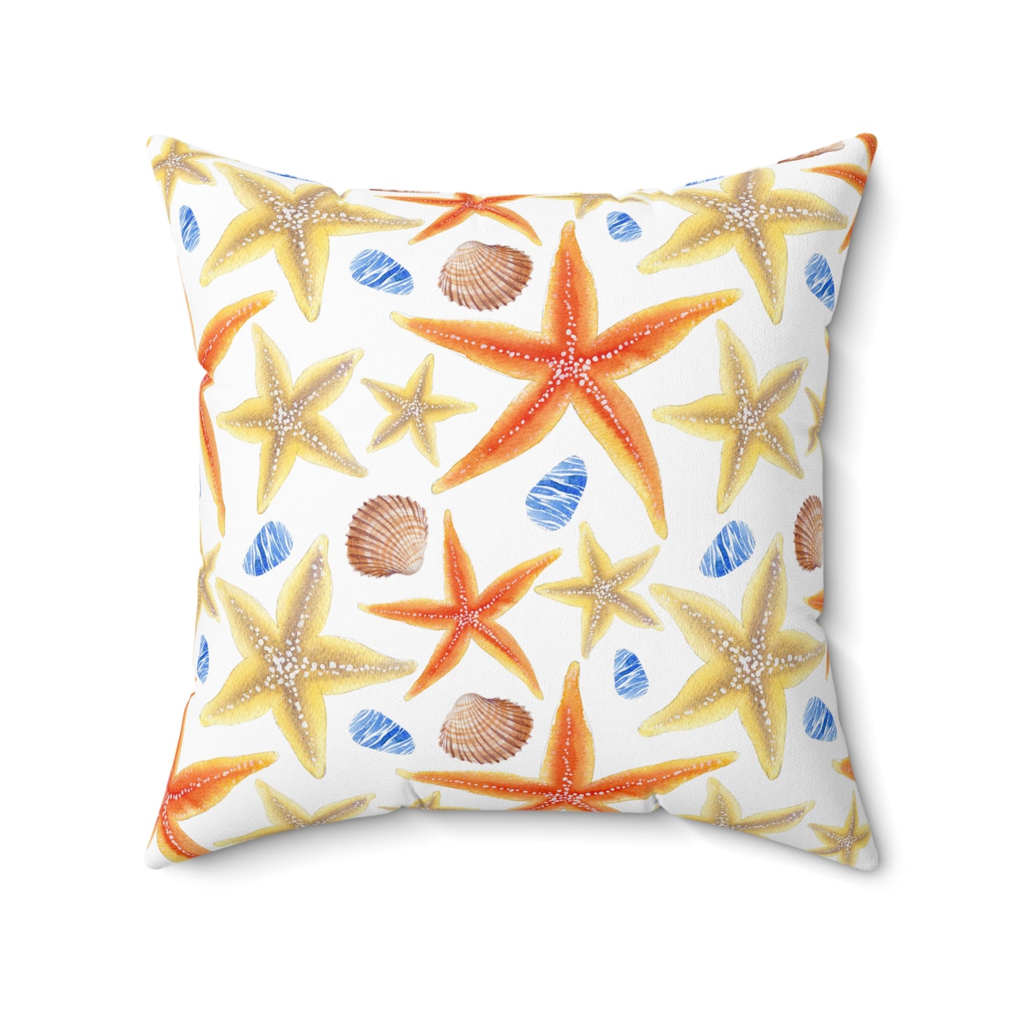Coastal Decorative Pillow with Starfish & Stripes