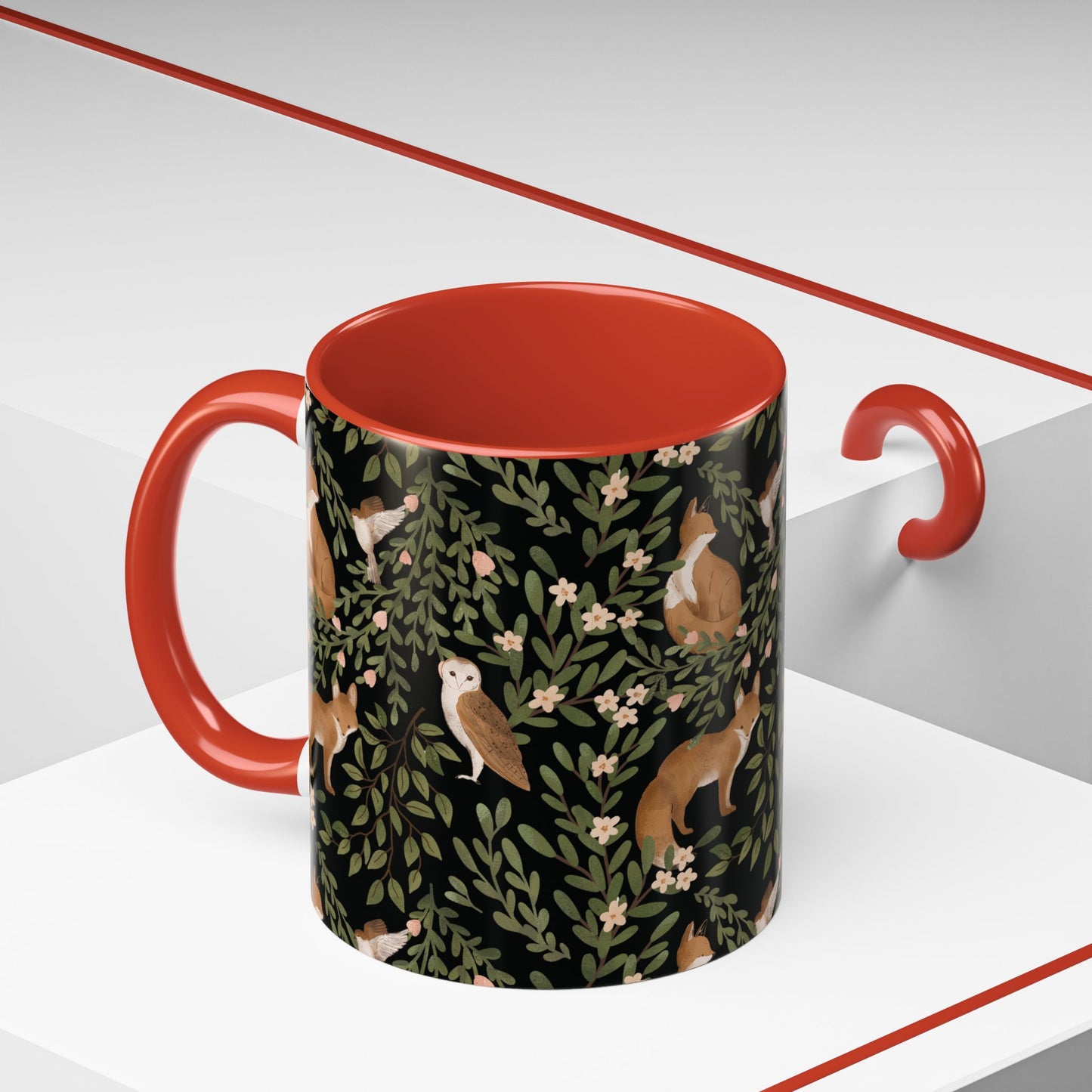 Mug - Little Fox and Owl Woodland Scene Coffee Cup