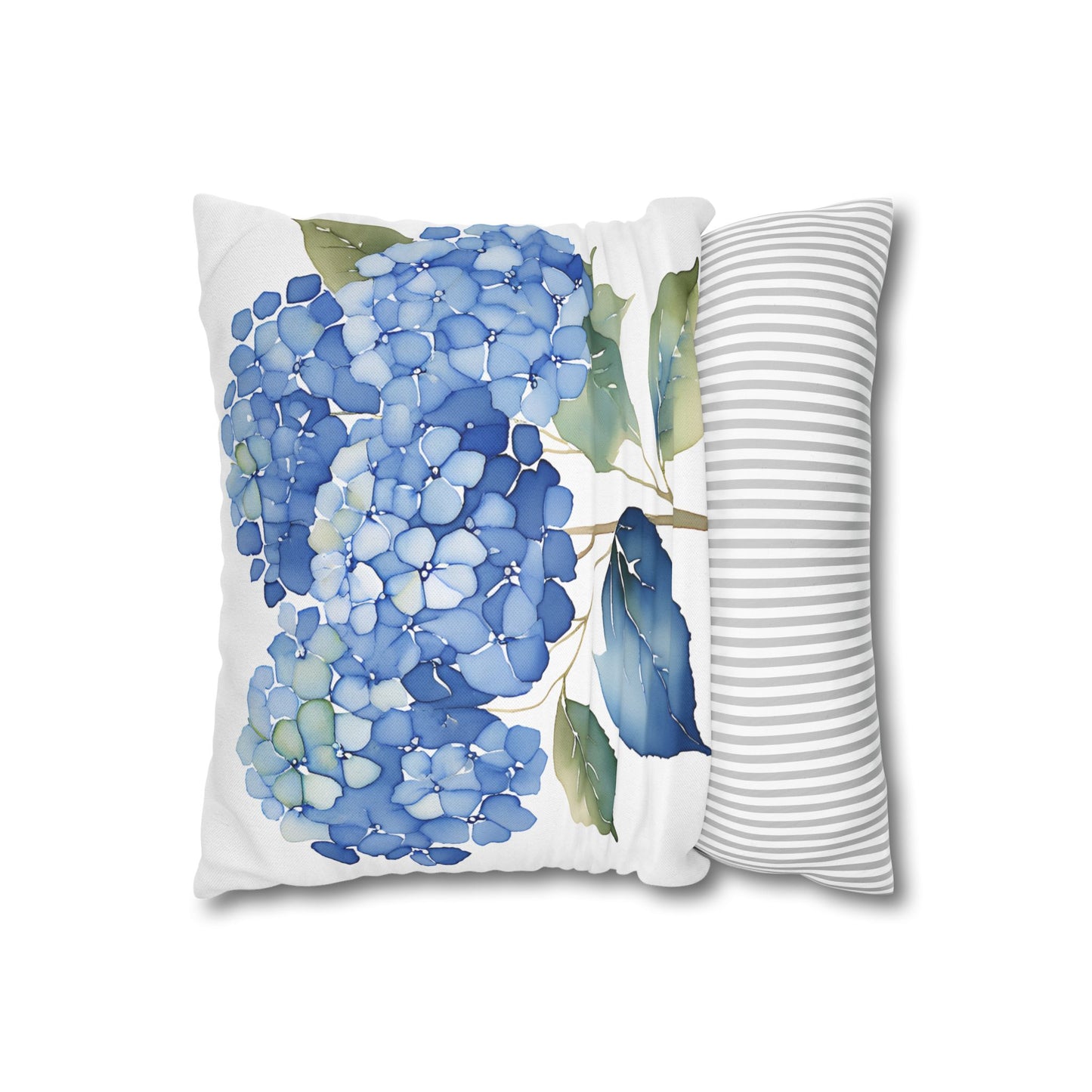 Blue Floral Hydrangea Square Pillowcase - Cozy Home Decor