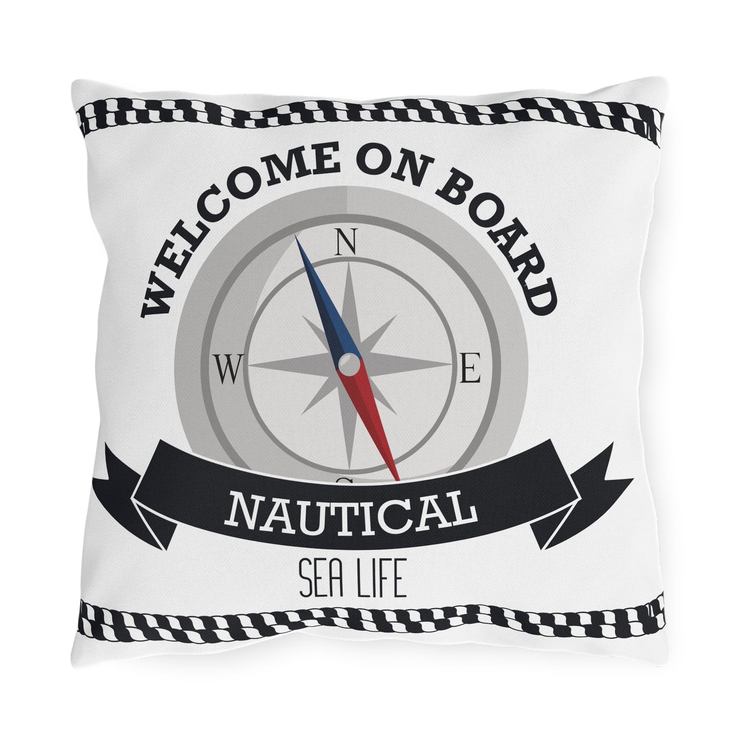 Outdoor Pillows - Welcome On Board Nautical Design