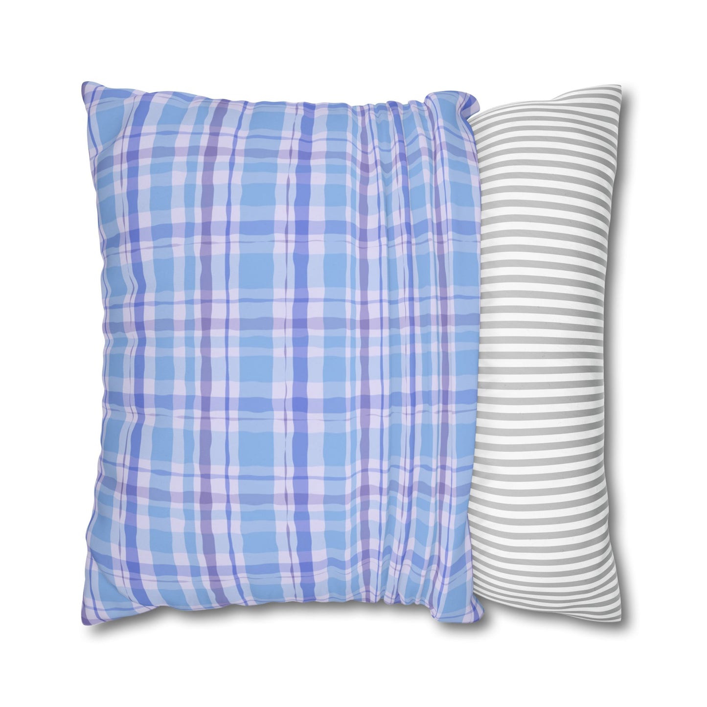 Cozy Blue Plaid Pillowcase, Soft Throw Pillow Cover, Decorative Cushion, Home Decor, Gifts for Her, Farmhouse Style