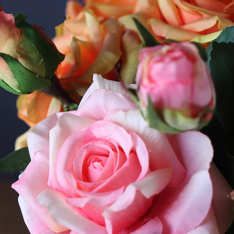 Real Touch Rose Flower Latex Coated real Silk Flower bouquet bridesmaid decor flower wedding home Artificial Flowers