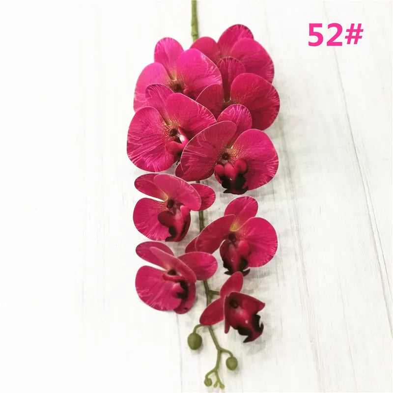 One Latex Butterfly Orchid Flowers 9 Heads Real Touch Good Quality Artificial Phalaenopsis Orchid