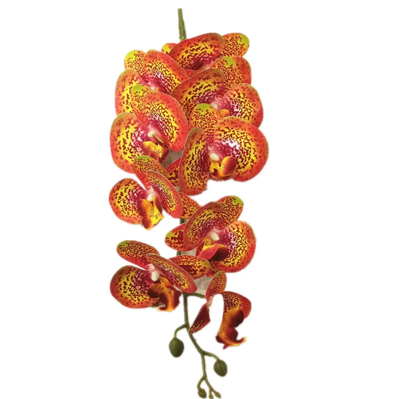 One Latex Butterfly Orchid Flowers 9 Heads Real Touch Good Quality Artificial Phalaenopsis Orchid