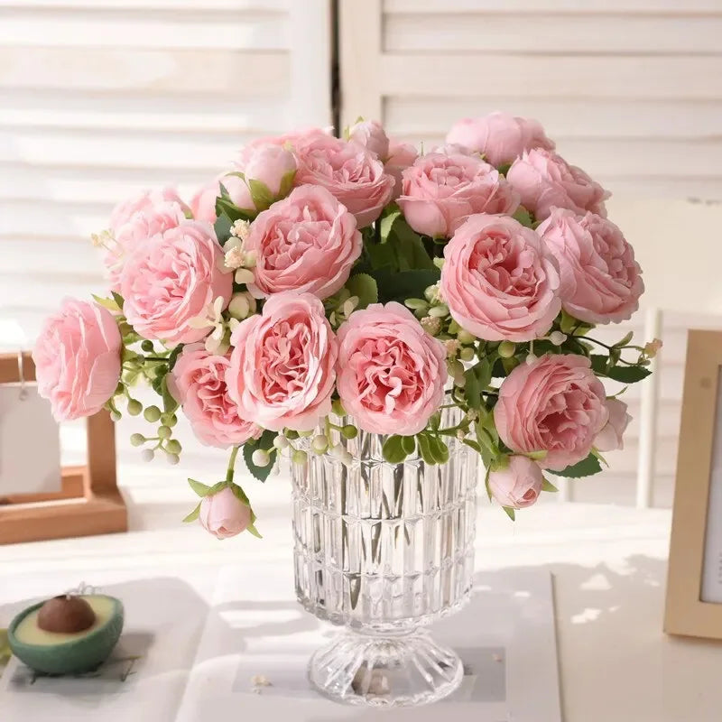 Crafted Flower for home decor Accessories Wedding Peony Arrangement wedding flores arificiales decorations Bouquet