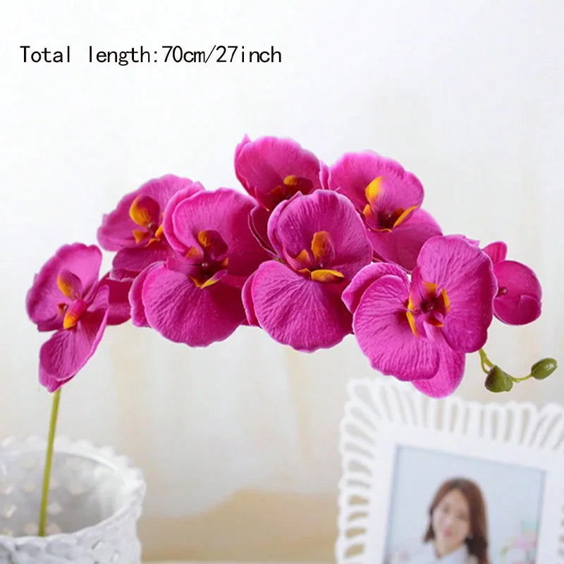 2pcs Lifelike Orchid Artificial Flowers Home Decor for Holidays/Spring/Summer Vibrant Silk Orchid Plants for Indoor Ambiance