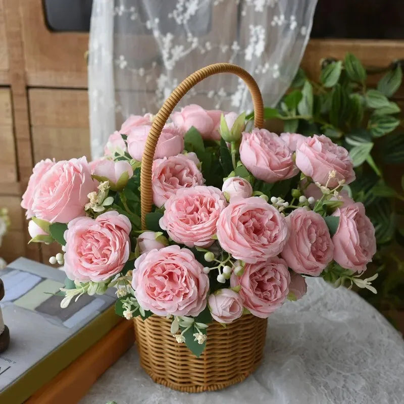 Crafted Flower for home decor Accessories Wedding Peony Arrangement wedding flores arificiales decorations Bouquet