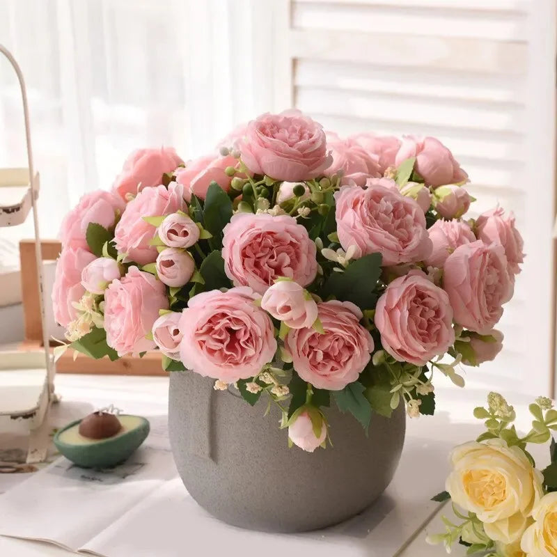 Crafted Flower for home decor Accessories Wedding Peony Arrangement wedding flores arificiales decorations Bouquet