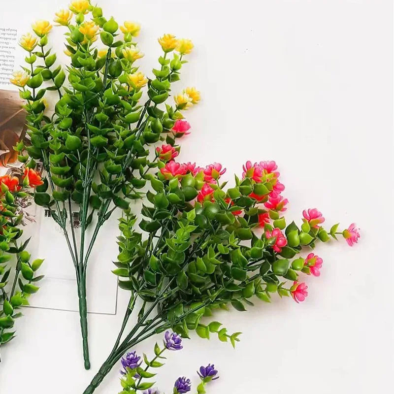 1 Bundle Crafted Flowers Outdoor UV Resistant Shrubs Plants Realistic Home Garden Outdoor Ceremony Wedding Arch Floral Decoration