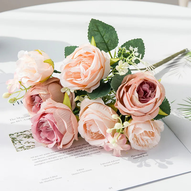 Crafted Flower for home decor Accessories Wedding Peony Arrangement wedding flores arificiales decorations Bouquet