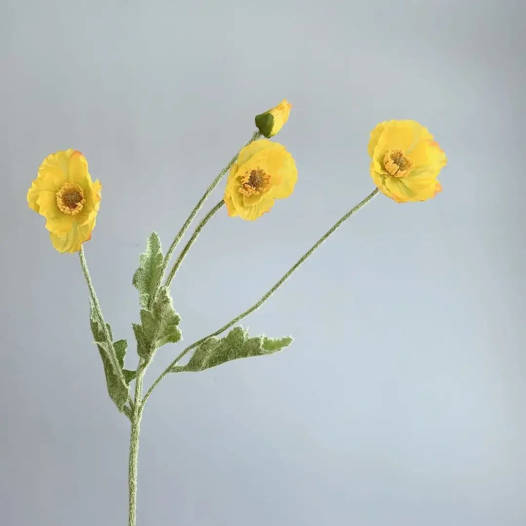 Poppy Flowers Silk Long Stem Housewarming Garden Table Wedding DIY Party Wedding Bridal Bouquet Decor