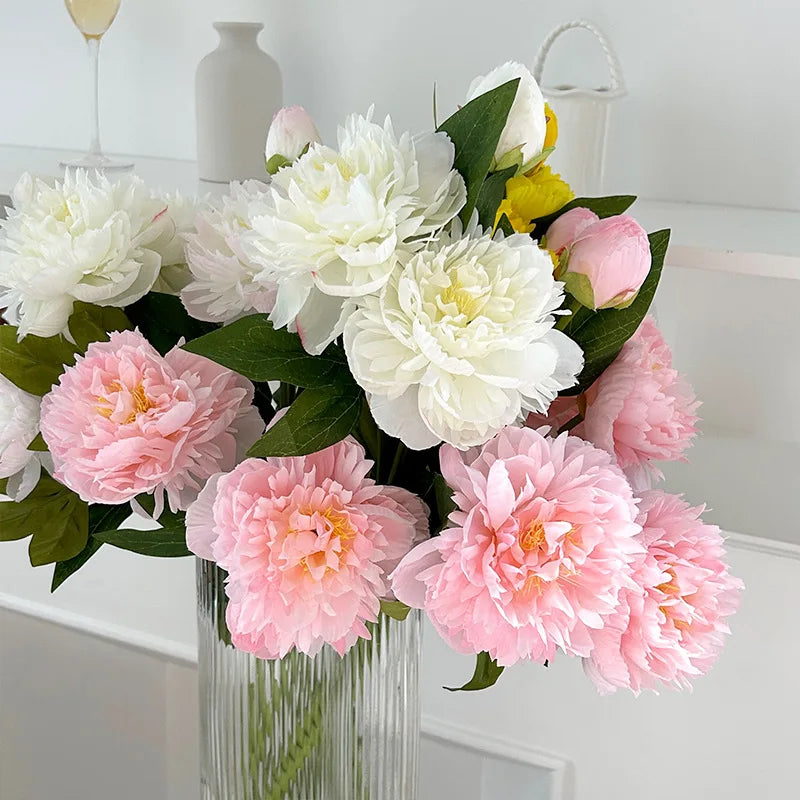 72CM 3-head Paeonia Peony Artificial Flowers Home Decoration Wedding Decoration Photography Props Lotus Silk Flowers
