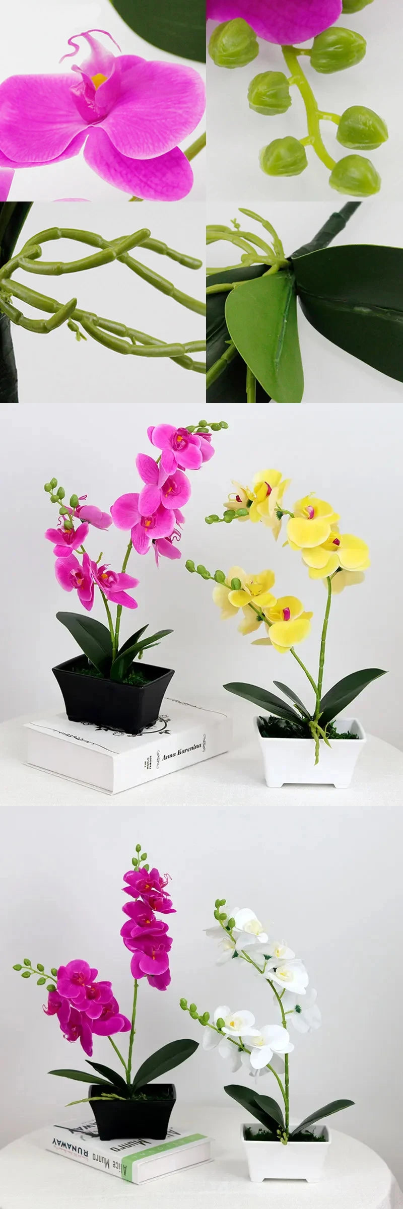 Latex Hand Crafted Butterfly Orchid Silicon PU Real Touch Wedding Christmas Festival Home Decor Accessories