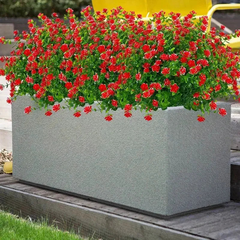 1 Bundle Crafted Flowers Outdoor UV Resistant Shrubs Plants Realistic Home Garden Outdoor Ceremony Wedding Arch Floral Decoration