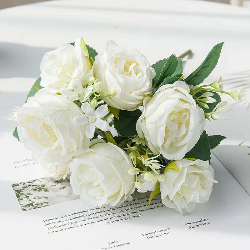 Crafted Flower for home decor Accessories Wedding Peony Arrangement wedding flores arificiales decorations Bouquet