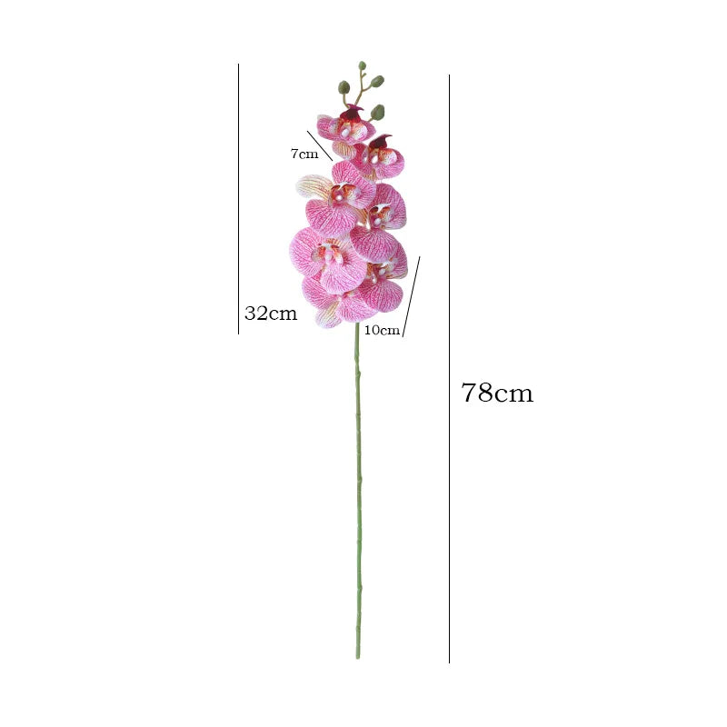 78CM High-end Film 7-head Butterfly Orchid Living Room Decoration Flower Wedding Venue Decoration Silk Flower