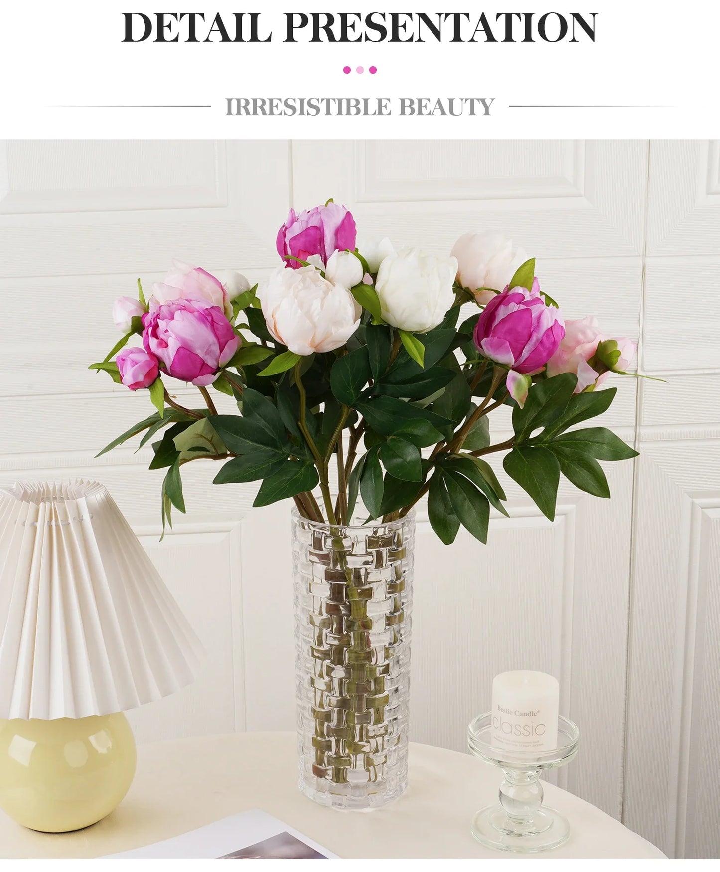 Luxury Artificial Peony Flowers for Decor Real Touch Silk Floral European Style Home Decor Fake Peonies for Living Room