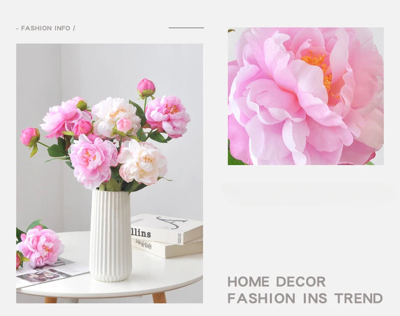 67CM 2-piece Luxurious Peony Artificial Flower Peony Silk Flower Nordic Home Decoration Wedding Soft Decoration Ornament
