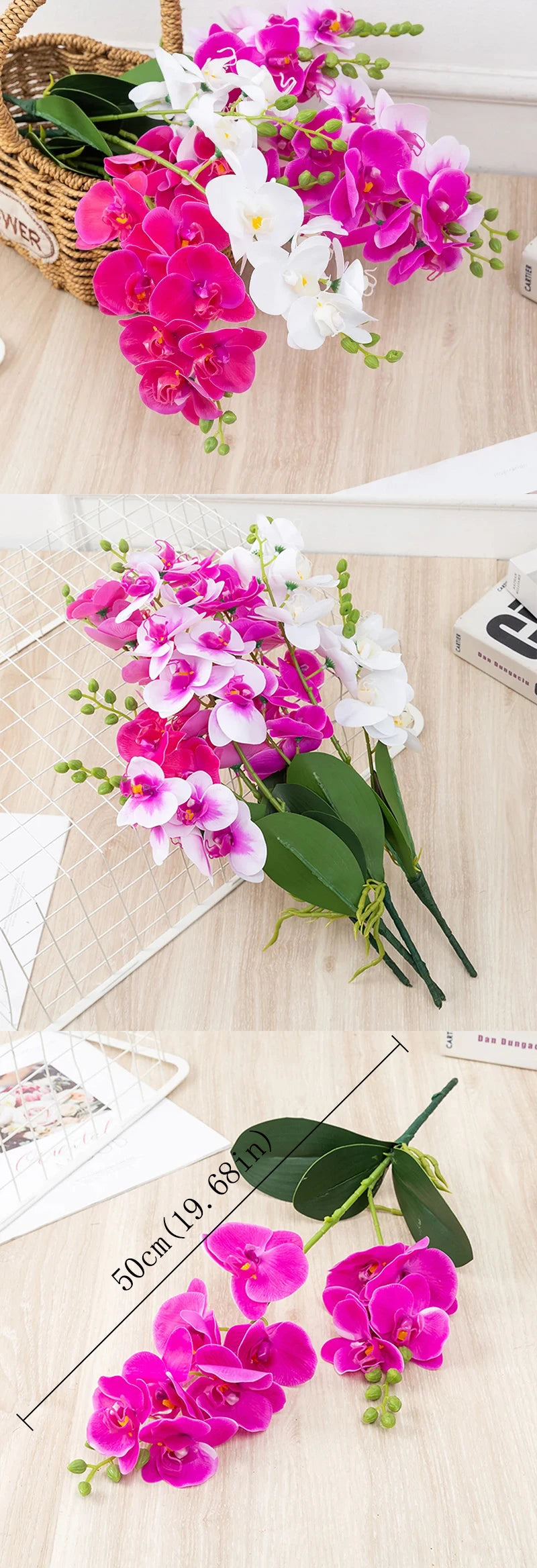Latex Hand Crafted Butterfly Orchid Silicon PU Real Touch Wedding Christmas Festival Home Decor Accessories