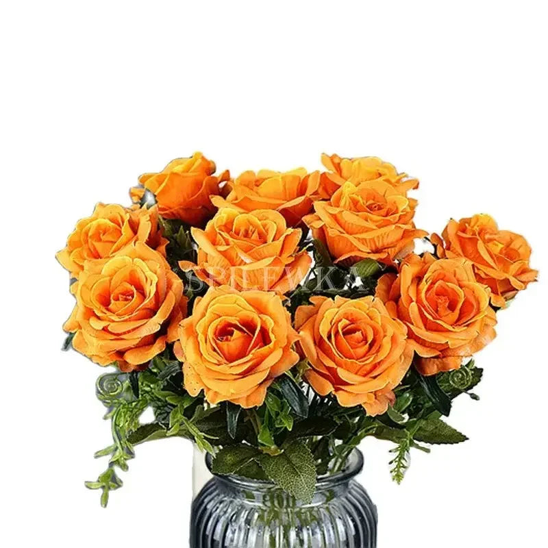 High-quality Silk Rose Artificial Flowers for Home Decor, Wedding Decoration, Big and Realistic.