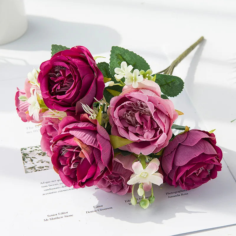 Crafted Flower for home decor Accessories Wedding Peony Arrangement wedding flores arificiales decorations Bouquet