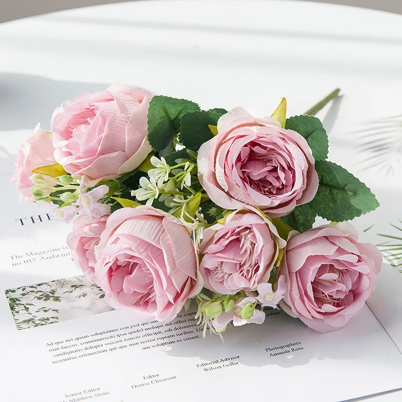 Crafted Flower for home decor Accessories Wedding Peony Arrangement wedding flores arificiales decorations Bouquet