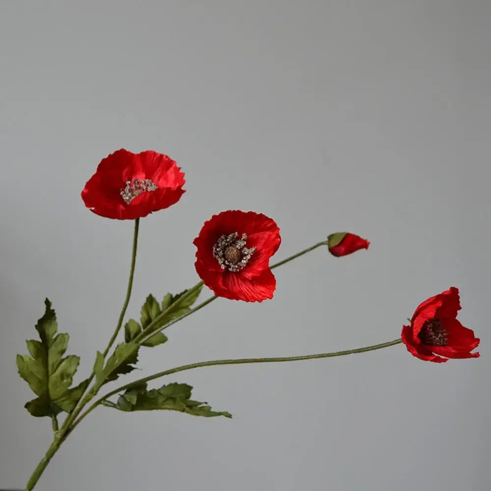 Poppy Flowers Silk Long Stem Housewarming Garden Table Wedding DIY Party Wedding Bridal Bouquet Decor
