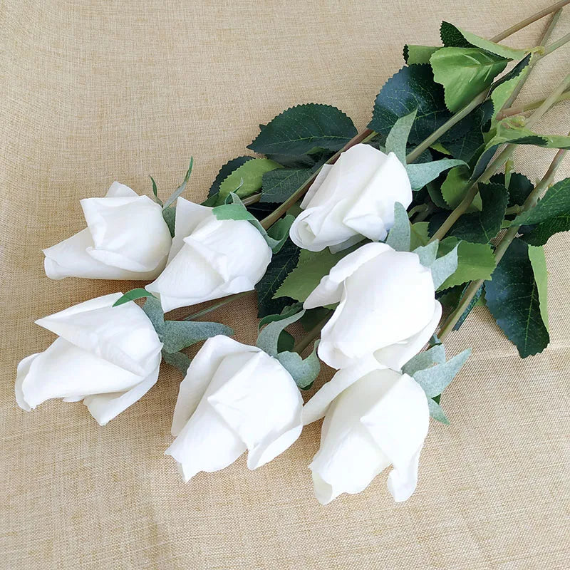 Latex Real Touch Rose Flowers, Kitchen, Birthday Party Decor, Home Decorations Branch, 12 PCs/Lot