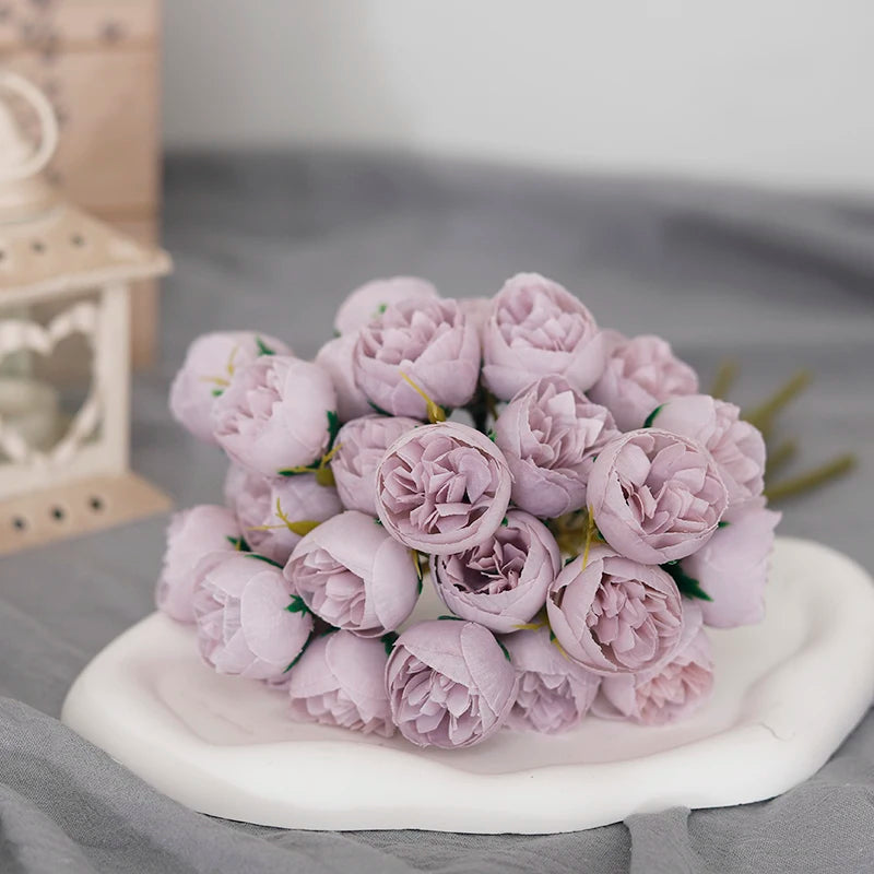 27 heads Roses Crafted Flowers Silk Bouquet for Table Vase Arrange Home Wedding Decoration Roses Silk Flowers