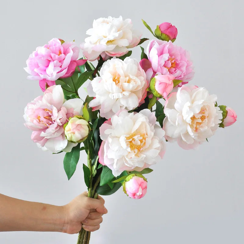 67CM 2-piece Luxurious Peony Artificial Flower Peony Silk Flower Nordic Home Decoration Wedding Soft Decoration Ornament