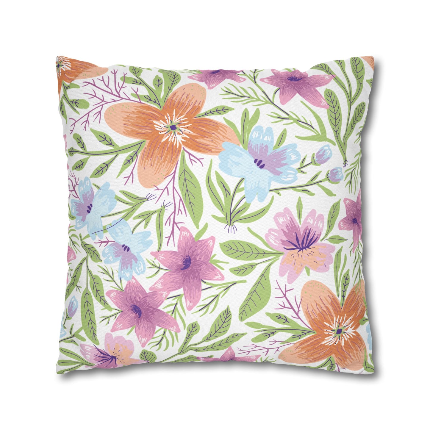 Floral Dragonfly Pillowcase, Cozy Home Decor, Boho Accent Pillows, Nature-Inspired Gift, Spring Decor