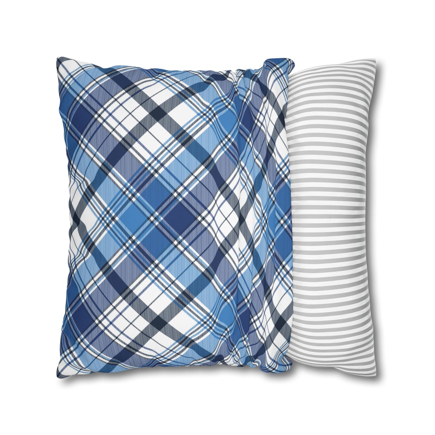 Plaid Decorative Pillowcase Cover, Cozy Home Accent, Throw Pillow, Bedroom Decor, Gifts for Him, Holidays, Blue Check Pattern
