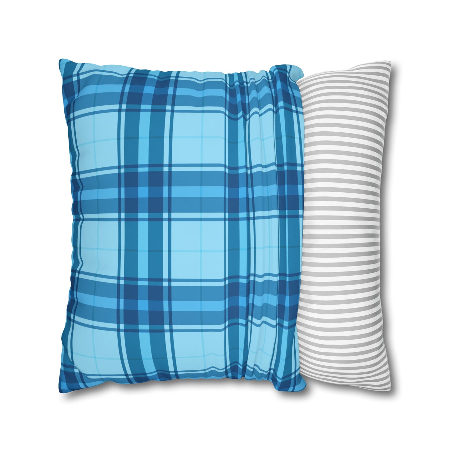 Plaid Blue Throw Pillowcase, Cozy Home Decor, Decorative Cushion, Accent Pillow, Living Room Style, Gift for Him or Her