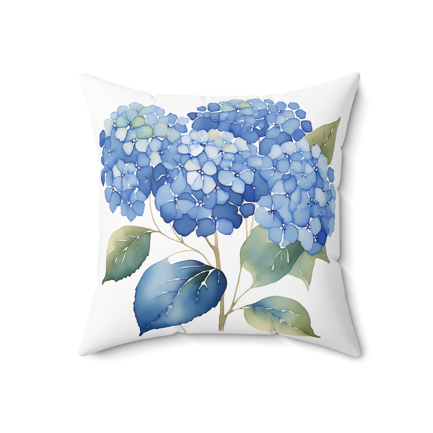 Blue Hygrangeas of Spun Polyester Square Pillow