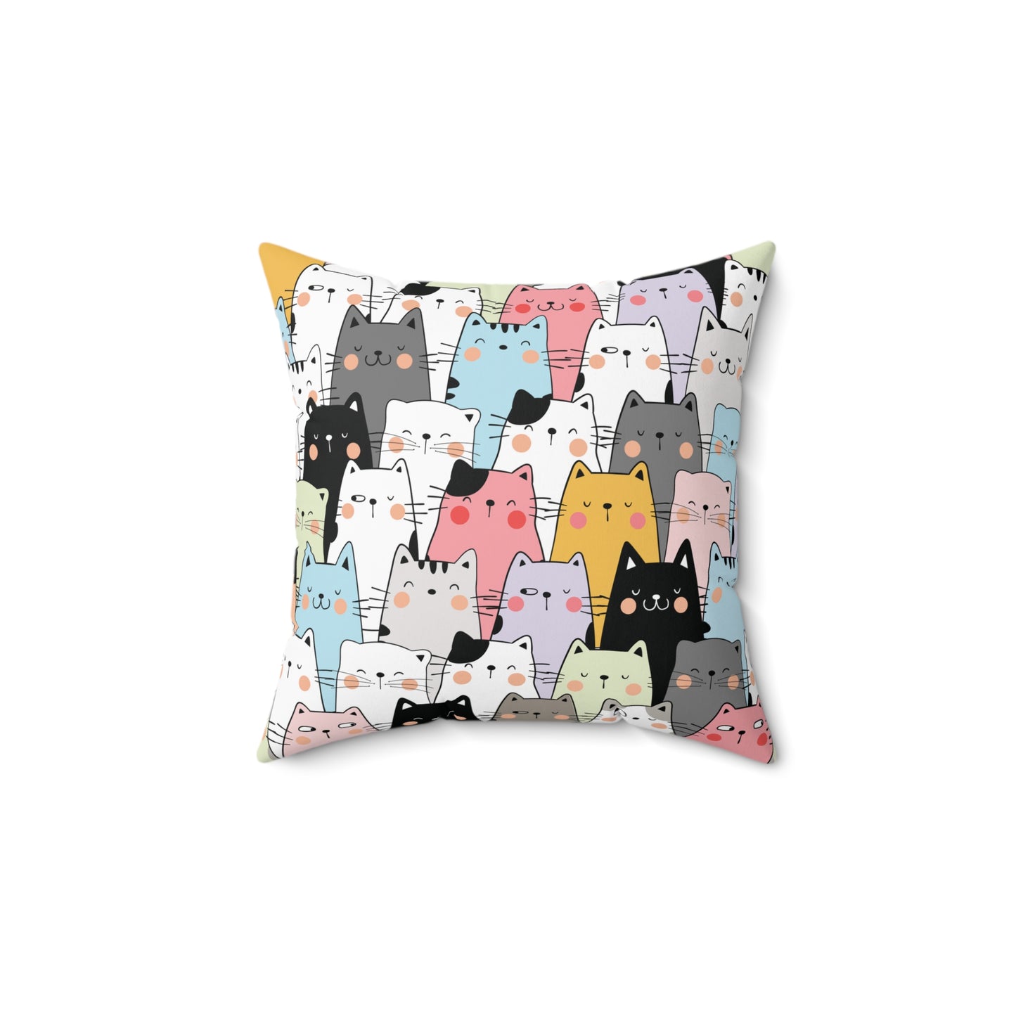 Watching You Cozy Cat-Themed Square Pillow, Cute Cat Decor, Home Accent, Pet Lover Gift, Cat Lover Gift, Colorful Throw Pillow