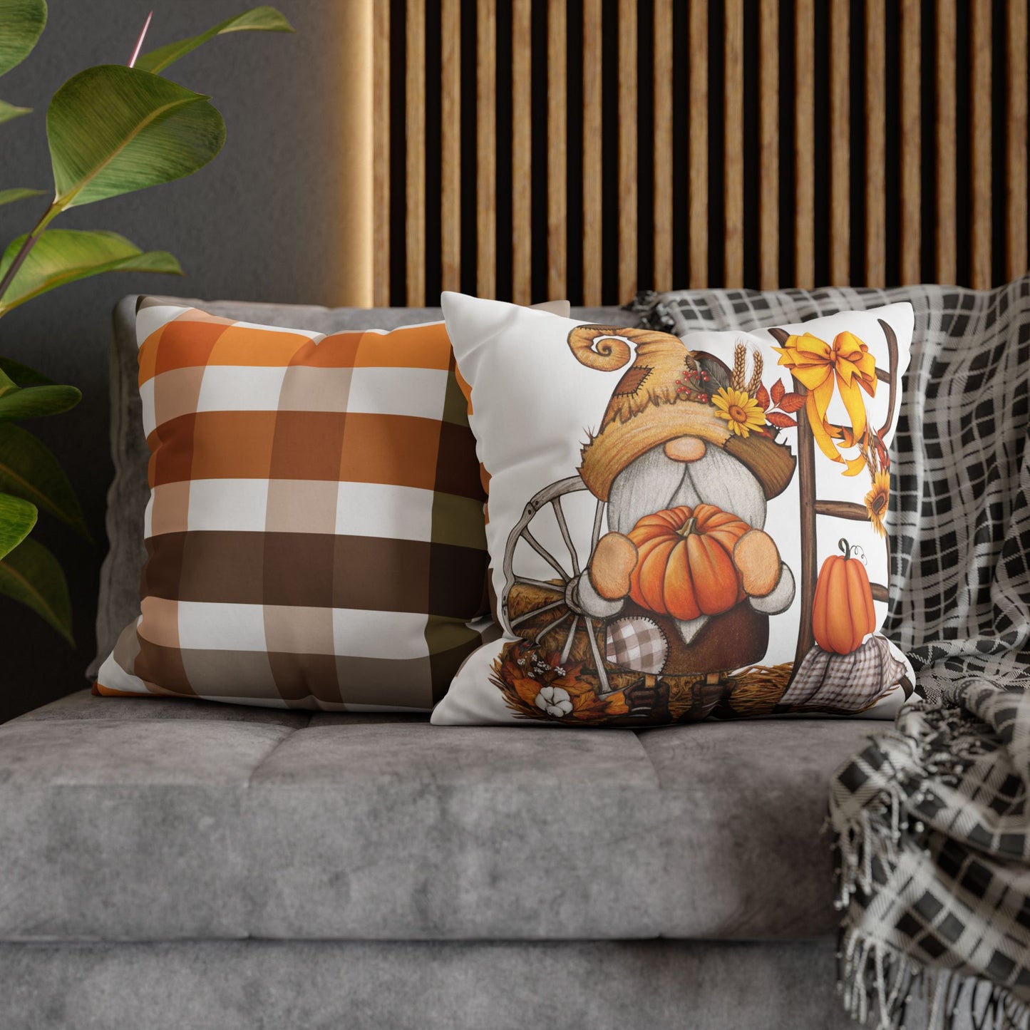 Autumn Gnome Pillowcase, Fall Home Decor, Cozy Throw Pillow Cover, Seasonal Cushion, Thanksgiving Gift Idea, Farmhouse Decor