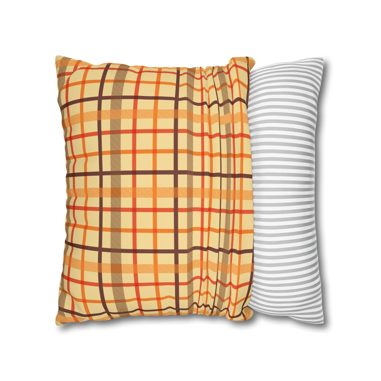 Autumn Plaid Pillowcase, Cozy Home Decor, Gift for Fall, Decorative Cushion Cover, Plaid Throw Pillow, Seasonal Home Accents