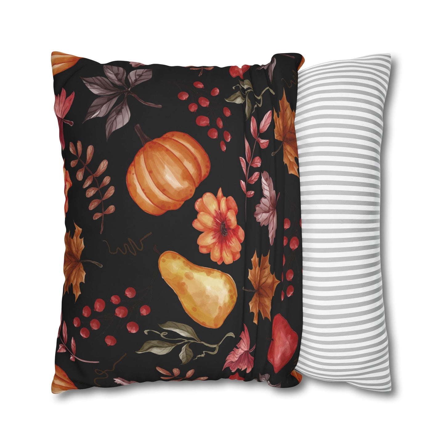 Fall Harvest Decorative Pillowcase, Cozy Home Decor, Autumn Cushion Cover, Thanksgiving Gift, Floral Throw Pillow