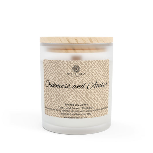 Candle, Woodsy Amber & Oakmoss Scented 11oz